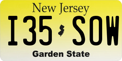 NJ license plate I35SOW