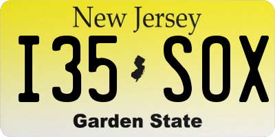 NJ license plate I35SOX