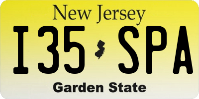 NJ license plate I35SPA