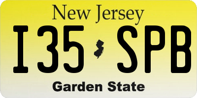 NJ license plate I35SPB