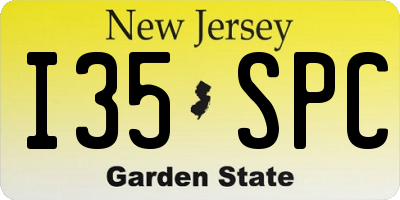 NJ license plate I35SPC