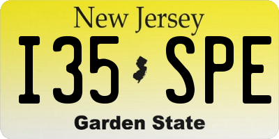 NJ license plate I35SPE