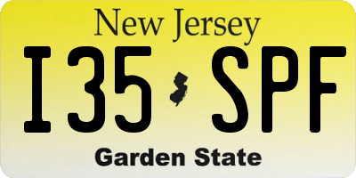 NJ license plate I35SPF