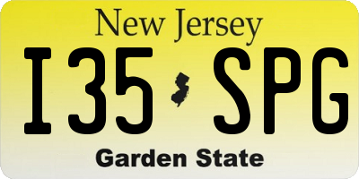 NJ license plate I35SPG