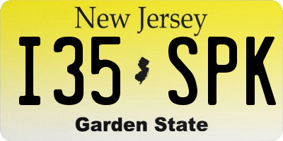 NJ license plate I35SPK