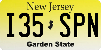 NJ license plate I35SPN