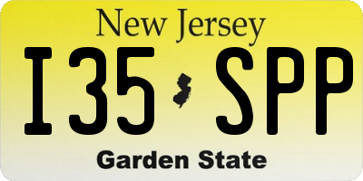NJ license plate I35SPP