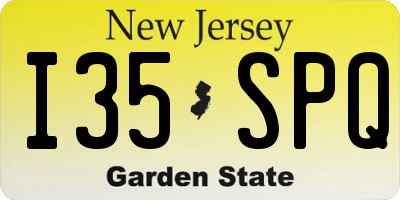 NJ license plate I35SPQ