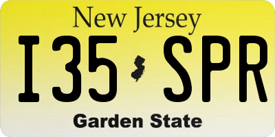 NJ license plate I35SPR