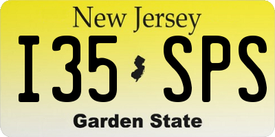 NJ license plate I35SPS