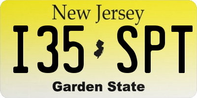 NJ license plate I35SPT