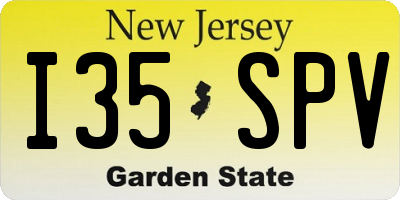 NJ license plate I35SPV