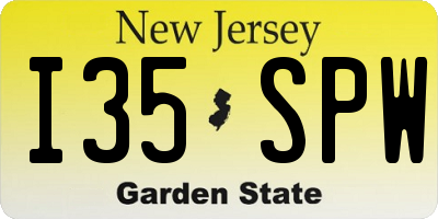 NJ license plate I35SPW