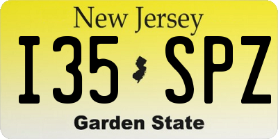 NJ license plate I35SPZ