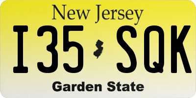 NJ license plate I35SQK