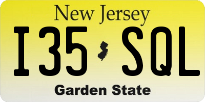 NJ license plate I35SQL