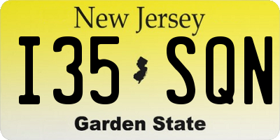 NJ license plate I35SQN