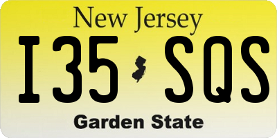 NJ license plate I35SQS