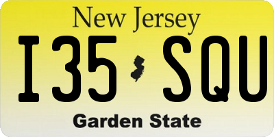 NJ license plate I35SQU