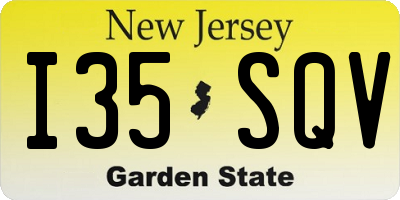 NJ license plate I35SQV