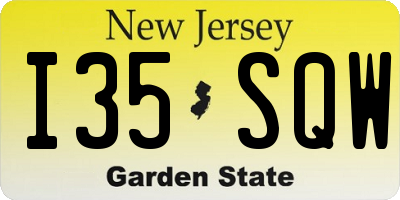 NJ license plate I35SQW