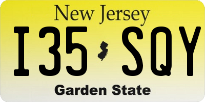NJ license plate I35SQY