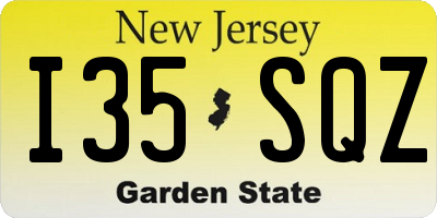 NJ license plate I35SQZ