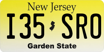 NJ license plate I35SRO