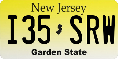 NJ license plate I35SRW