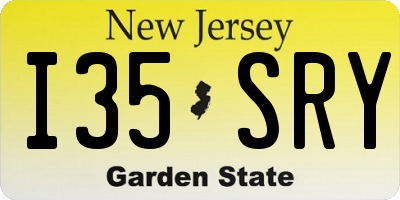 NJ license plate I35SRY