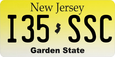 NJ license plate I35SSC