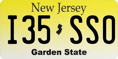 NJ license plate I35SSO