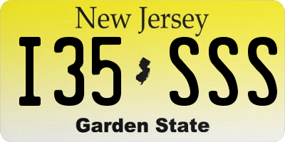 NJ license plate I35SSS