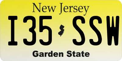 NJ license plate I35SSW