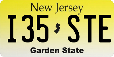 NJ license plate I35STE