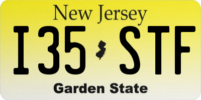 NJ license plate I35STF