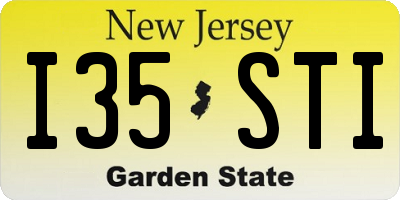 NJ license plate I35STI