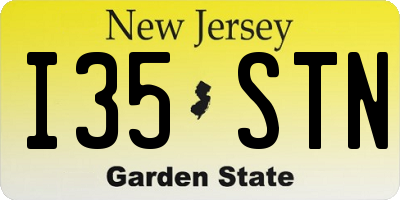 NJ license plate I35STN