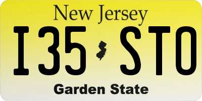 NJ license plate I35STO