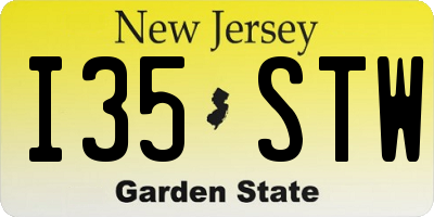 NJ license plate I35STW