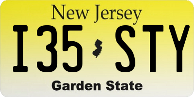 NJ license plate I35STY