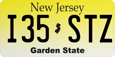 NJ license plate I35STZ