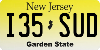 NJ license plate I35SUD