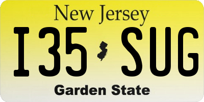 NJ license plate I35SUG