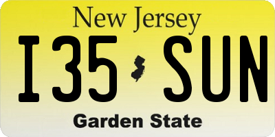NJ license plate I35SUN