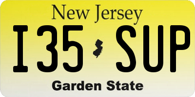 NJ license plate I35SUP