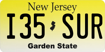 NJ license plate I35SUR