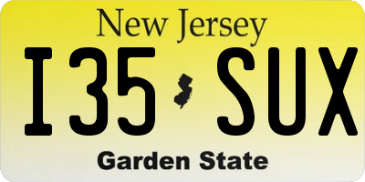 NJ license plate I35SUX