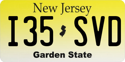 NJ license plate I35SVD