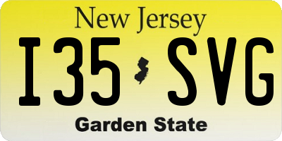 NJ license plate I35SVG